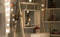 VOX Frisiertisch Spot | Akazie / Akazie (Nachbildung) / Weiß