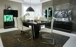 LEONARDO Esstisch ausziehbar Cube | Schwarz