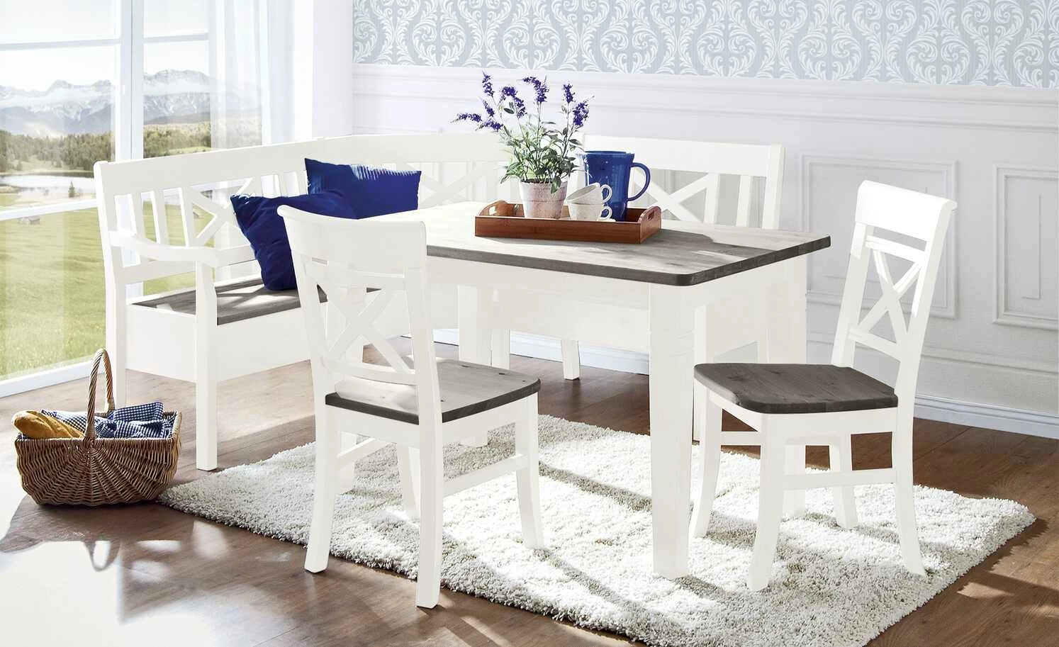 maison bleue Esstisch massiv Florian maison bleue Esstisch massiv Florian | Weiß / Grau ca. 120x78 cm -Tische Verkäufe 11309778 6 202108130002