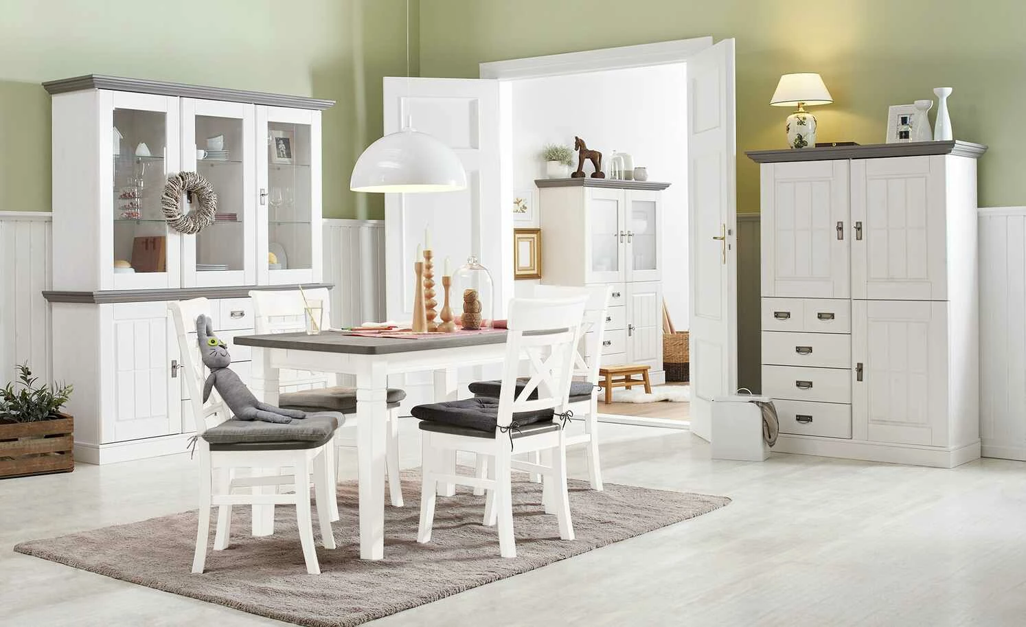 maison bleue Esstisch massiv Florian maison bleue Esstisch massiv Florian | Weiß / Grau ca. 120x78 cm -Tische Verkäufe 11309778 7 202108130002