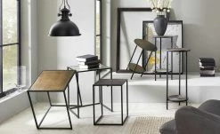 Beistelltisch Cake | silberfarben / Schwarz