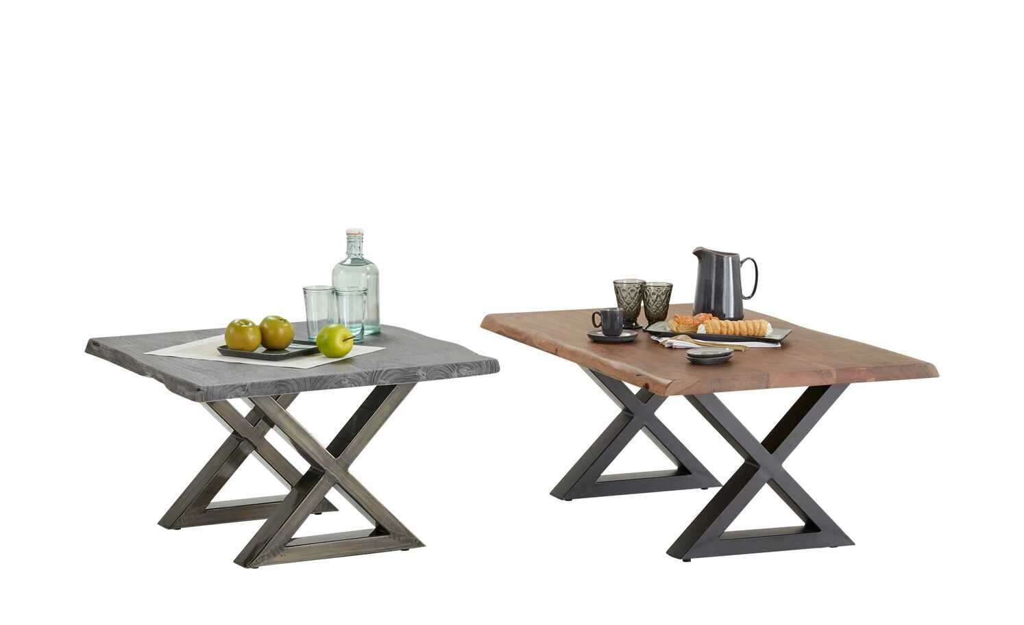 Woodford Couchtisch Alabria Woodford Couchtisch Alabria | Akazie Grau 75 x 75 cm Antikgrau Gestell in X-Form -Tische Verkäufe 11327322 6 202205311237