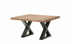 Woodford Couchtisch Alabria | Akazie Walnussfarben 75 x 75 cm Antikgrau Gestell in X-Form