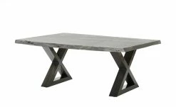 Woodford Couchtisch Alabria | Akazie Grau 110 x 70 cm Antikgrau Gestell in X-Form
