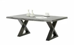 Woodford Couchtisch Alabria | Akazie Grau 110 x 70 cm Antikgrau Gestell in X-Form -Tische Verkäufe 11327446 5 202010281142