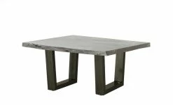 Woodford Couchtisch Alabria | Akazie Grau 75 x 75 cm Antikgrau Gestell in Trapez-Form