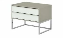 Wohnwert Nachtkommode, 2er-Set Forum | Weiß / Kieselgrau