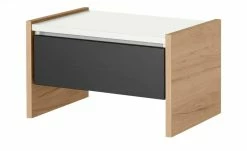 Nachtkommode Holly | Weiß / Hickory (Nachbildung) / Anthrazit Nein 34|cm