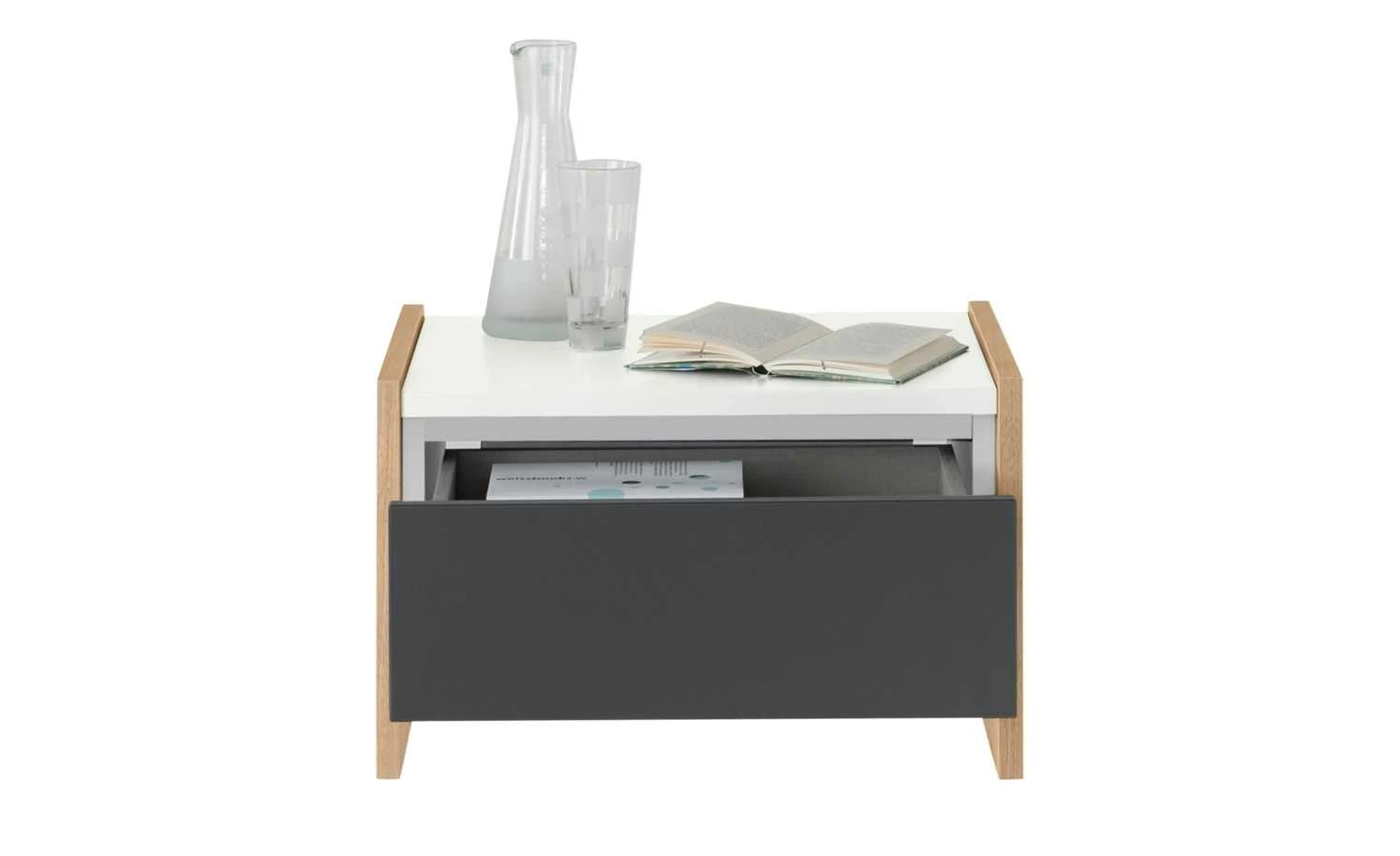 Nachtkommode Holly Nachtkommode Holly | Weiß / Hickory (Nachbildung) / Anthrazit Nein 34|cm -Tische Verkäufe 12114024 6 202002122240