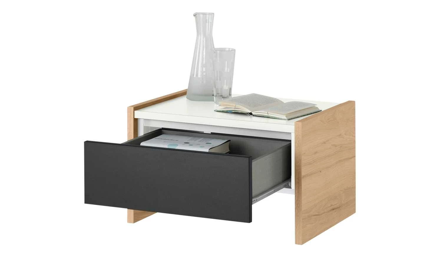 Nachtkommode Holly Nachtkommode Holly | Weiß / Hickory (Nachbildung) / Anthrazit Nein 34|cm -Tische Verkäufe 12114024 8 202002122240