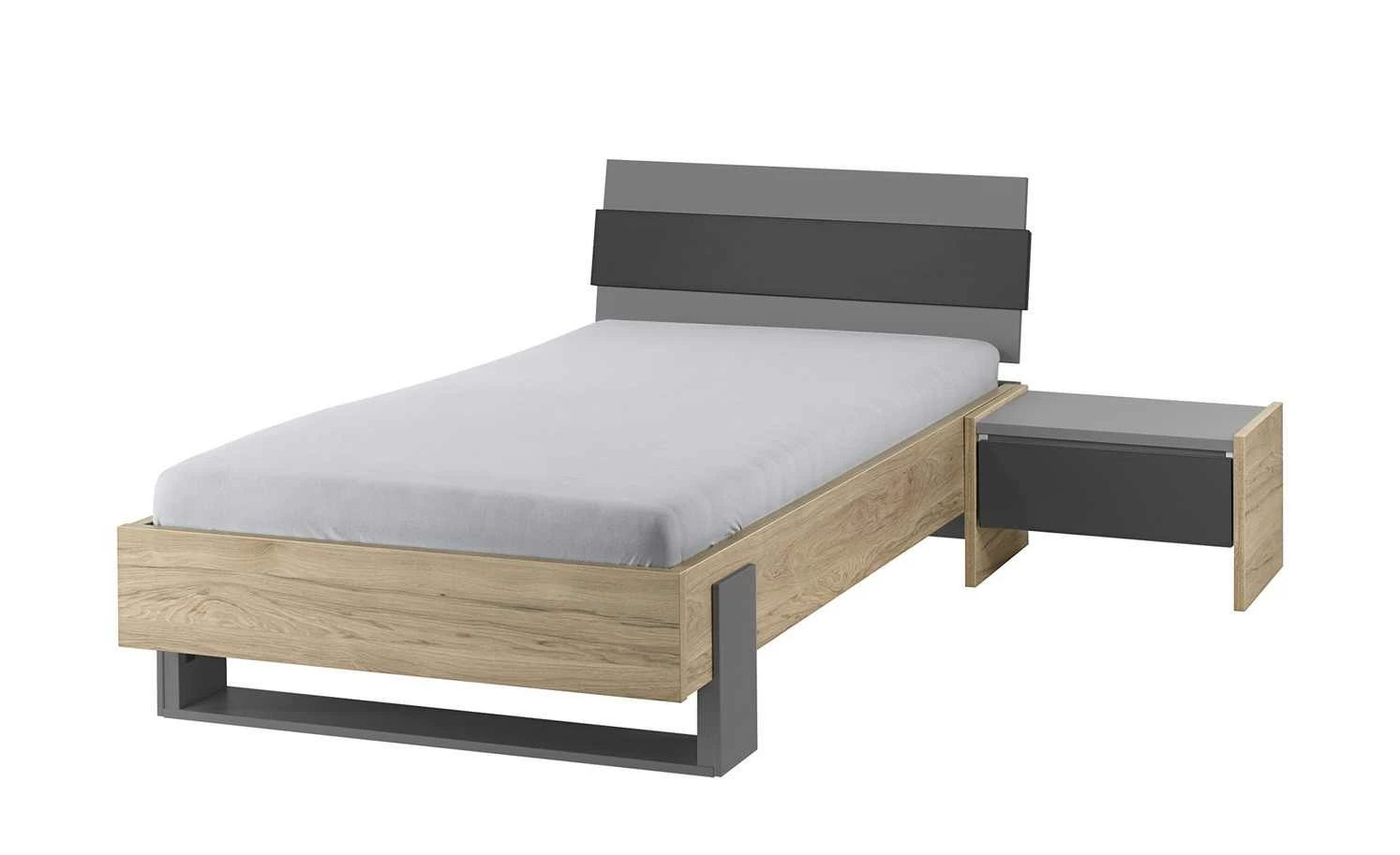 Nachtkommode Holly Nachtkommode Holly | Mittelgrau / Hickory (Nachbildung) / Anthrazit Nein 34|cm -Tische Verkäufe 12114025 2 202002122240