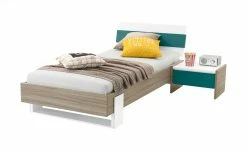 Nachtkommode Holly | Weiß / Treibholz (Nachbildung) / Petrol Nein 34|cm -Tische Verkäufe 12114541 2 202002142232