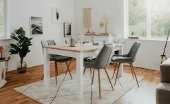 Esstisch Mazzano | Weiß / Asteiche (Nachbildung)