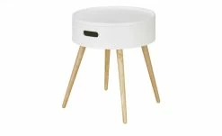 Beistelltisch Cassarina | Weiß / Gummibaum