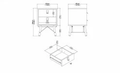 Nachtkommode Rye | Walnuss (Nachbildung) / Schwarz -Tische Verkäufe 13100449 8 202110281301