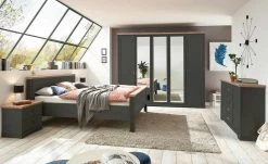 Nachtkommode Varese | Graphit (Grau)/ Asteiche (Nachbildung)