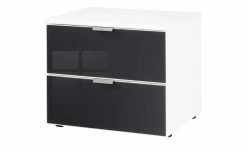 meinSchrank Nachtkommode One 710 | Basalt (Dunkelgrau) / Polarweiß