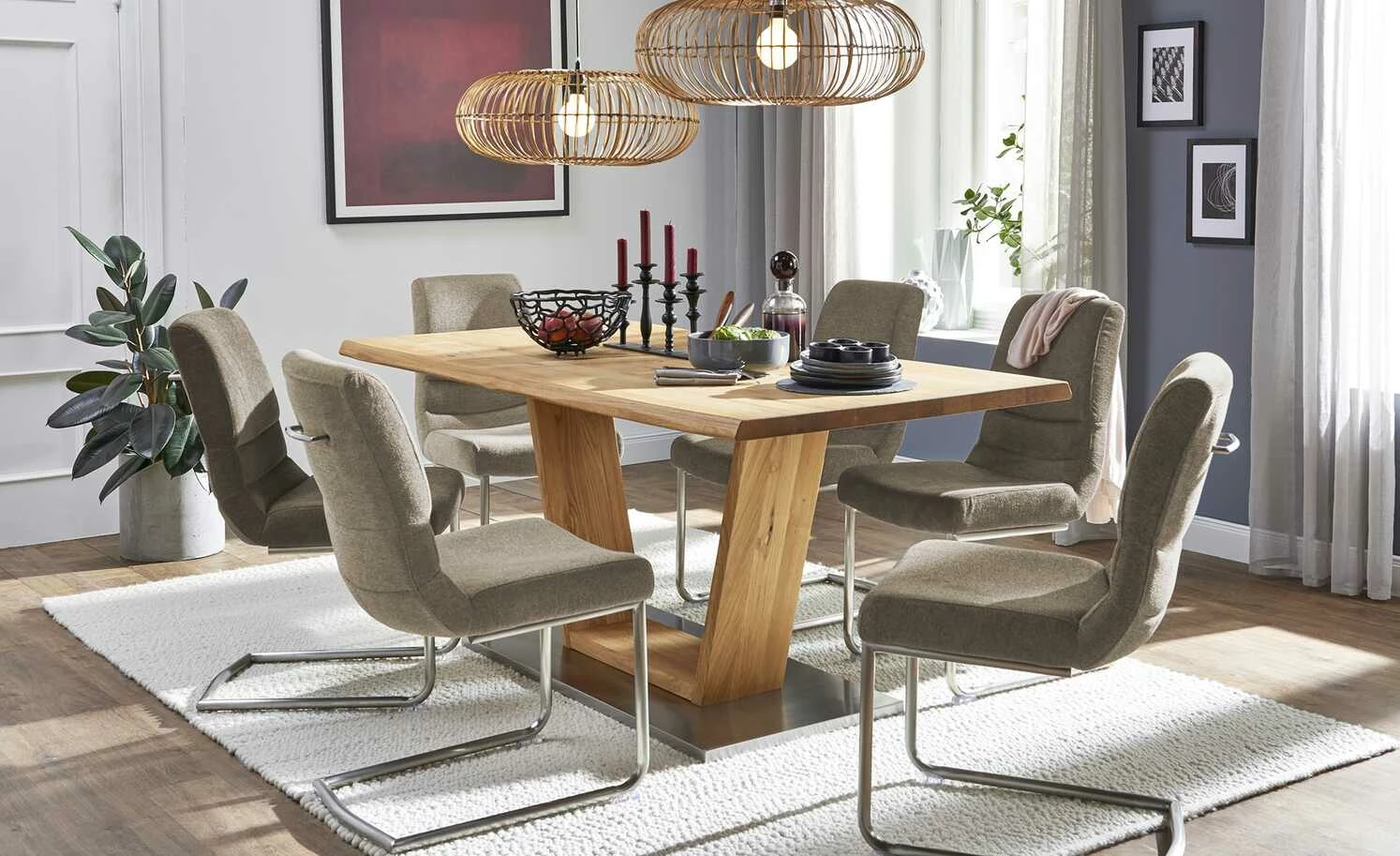 Woodford Säulentisch massiv Ateno Woodford Säulentisch massiv Ateno | mit Baumkante ca. 180x90 cm -Tische Verkäufe 13302682 4 202103082233