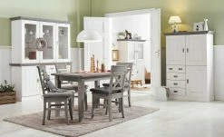 maison bleue Esstisch massiv Florian | Grau ca. 140x90 cm