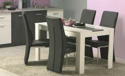 Esstisch Amin | Weiß / Eiche Schwarz (Nachbildung)