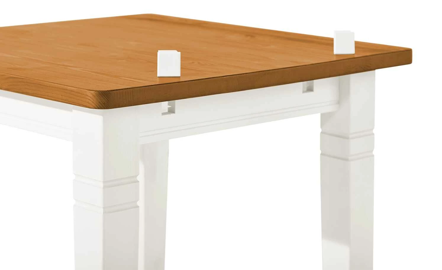 maison bleue Esstisch massiv Florian maison bleue Esstisch massiv Florian | Weiß / bernsteinfarben ca. 78x78 cm -Tische Verkäufe 13316310 7 202108130002