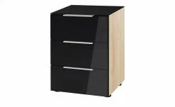 Nachtkommode Vitreo | Eiche Sägerau (Nachbildung) / Anthrazit Abdeckplatte mit zusätzlichem Glas