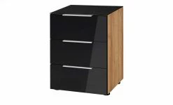 Nachtkommode Vitreo | Eiche Riviera (Nachbildung) / Anthrazit Abdeckplatte mit zusätzlichem Glas