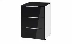 Nachtkommode Vitreo | Weiß / Anthrazit Abdeckplatte mit zusätzlichem Glas