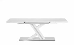 Berger & Rath Säulentisch ausziehbar Trix | Weiß-Creme 180|cm -Tische Verkäufe 14302222 5 202103042233