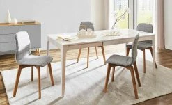 smart Esstisch ausziehbar Magnus | 120 x 80 cm Kernbuche Weiß