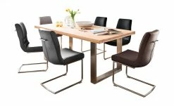 Woodford Kufentisch Aaron | 180|cm Eiche Bianco Edelstahl