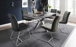 Keramik-Säulentisch ausziehbar Nora | Holzoptik Barrique Edelstahl -Tische Verkäufe 14303159 3 202101252239