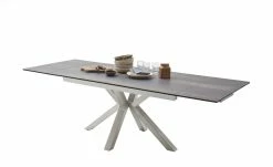 Keramik-Säulentisch ausziehbar Nora | Holzoptik Barrique Edelstahl -Tische Verkäufe 14303159 5 202102251236