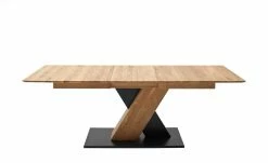 Säulentisch ausziehbar Balu | X-Säule Wildeiche Schwarz-Grau 180|cm -Tische Verkäufe 14305559 2 202102102233