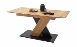 Säulentisch ausziehbar Balu | X-Säule Wildeiche Schwarz-Grau 180|cm -Tische Verkäufe 14305559 4 202102102233