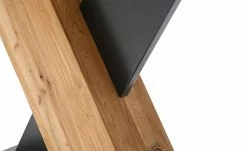 Säulentisch ausziehbar Balu | X-Säule Wildeiche Schwarz-Grau 140|cm -Tische Verkäufe 14307491 5 202102102232