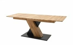Säulentisch ausziehbar Balu | X-Säule Wildeiche Schwarz-Grau 140|cm -Tische Verkäufe 14307491 9 202102102232