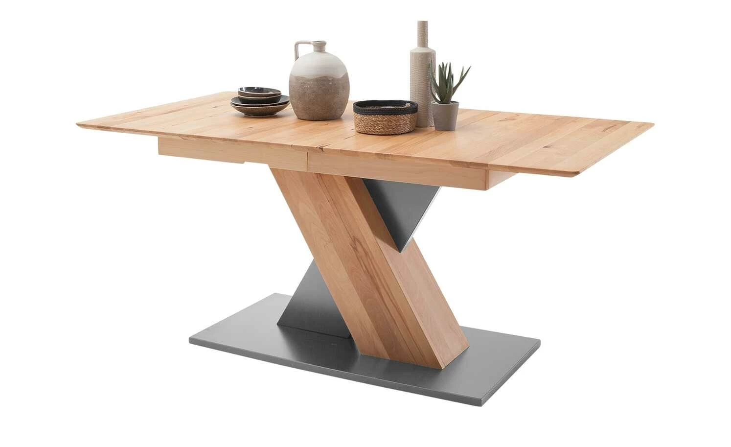 Säulentisch ausziehbar Balu Säulentisch ausziehbar Balu | X-Säule Kernbuche Grau-aluminiumfarben 140|cm -Tische Verkäufe 14307493 8 202102102233