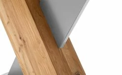 Säulentisch ausziehbar Balu | X-Säule Wildeiche Grau-aluminiumfarben 140|cm -Tische Verkäufe 14307494 11 202102102232