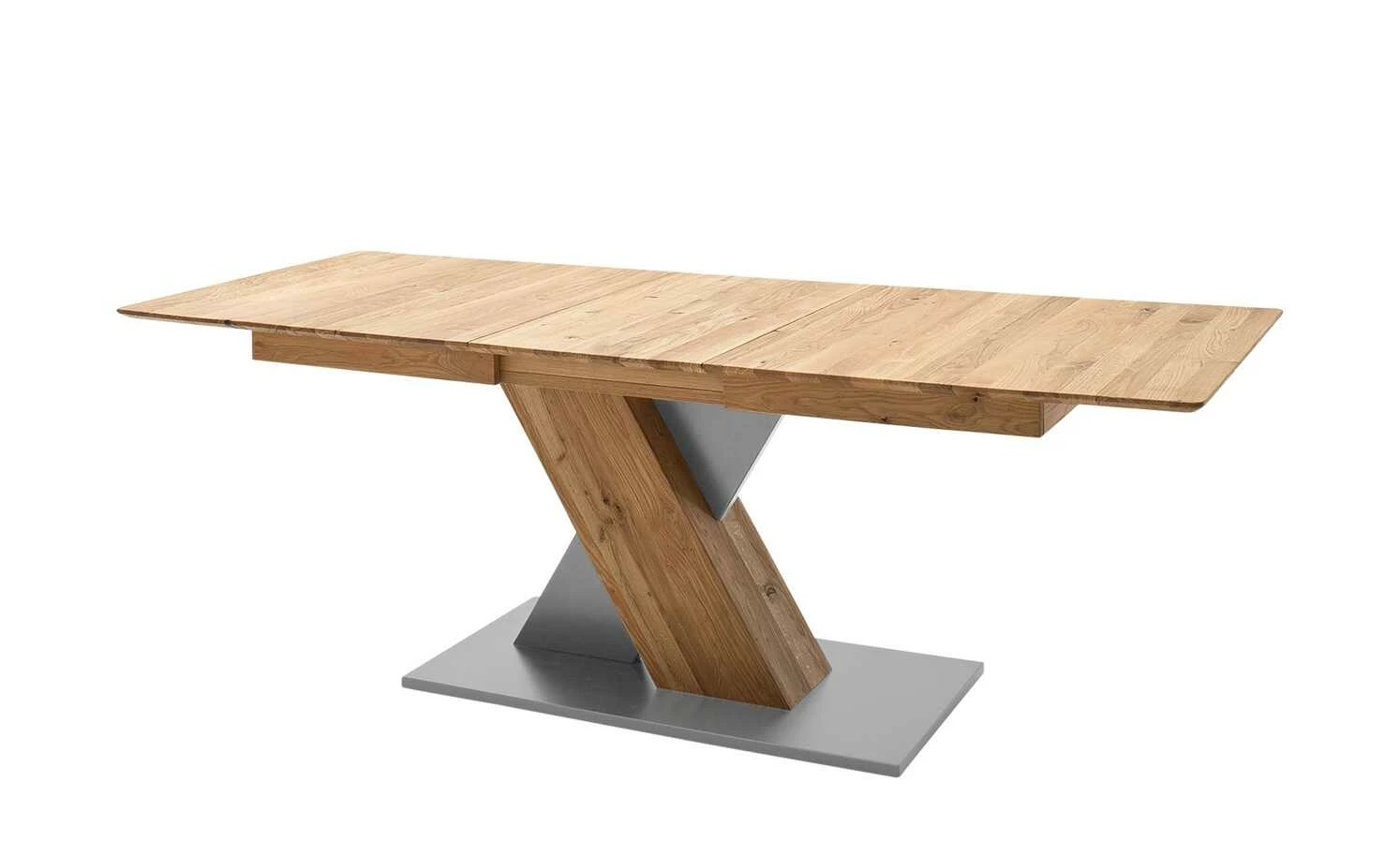 Säulentisch ausziehbar Balu Säulentisch ausziehbar Balu | X-Säule Wildeiche Grau-aluminiumfarben 180|cm -Tische Verkäufe 14307496 11 202102102233