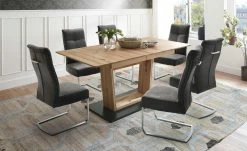 Säulentisch ausziehbar Balu | U-Säule Kernbuche Schwarz-Grau 180|cm -Tische Verkäufe 14307499 9 202102102233