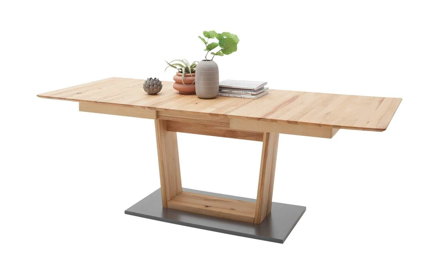 Säulentisch ausziehbar Balu Säulentisch ausziehbar Balu | U-Säule Kernbuche Grau-aluminiumfarben 140|cm -Tische Verkäufe 14307501 11 202102102233