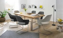 Woodford Kufentisch Aaron | 220|cm Wildeiche Edelstahl