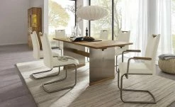 Wohnwert Esstisch ausziehbar Der Wangentisch | Holzwerkstoff furniert Oberflächenbehandlung: Wachseffektlack 160|cm