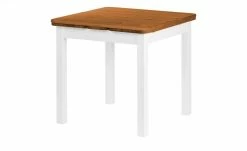 maison bleue Esstisch massiv Carina | 77|cm Weiß / bernsteinfarbig