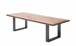 Woodford Kufen-Esstisch massiv Lavello | Eiche Bassano Anthrazit ca. 180x100 cm