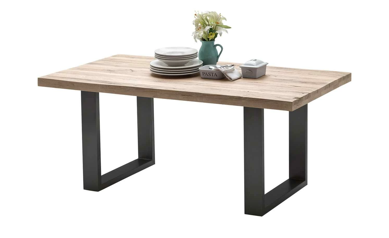 Woodford Kufen-Esstisch massiv Lavello Woodford Kufen-Esstisch massiv Lavello | Eiche gekälkt Anthrazit ca. 200x100 cm -Tische Verkäufe 14309385 2 202102122236