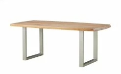 Woodford Kufentisch massiv Calotta | 180|cm Natur U-Form Edelstahl