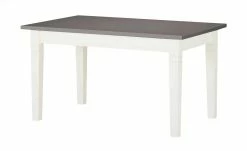 maison bleue Esstisch massiv Fabia | Weiß / Grau 140|cm