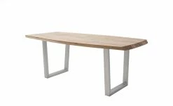 Woodford Kufentisch massiv Calotta | 180|cm Natur Trapez-Form Edelstahl